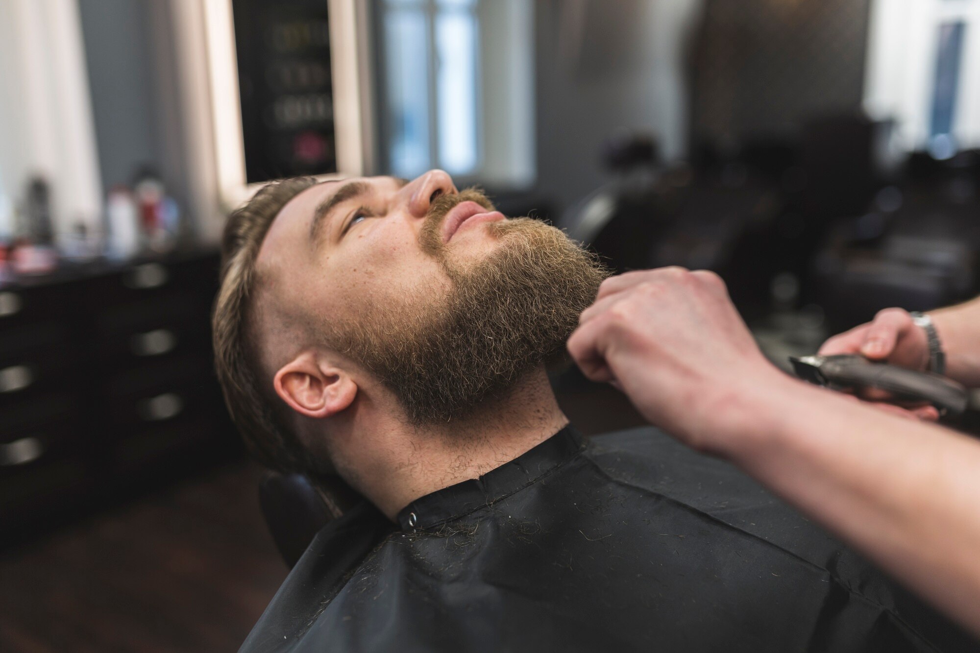 crop hands trimming beard man 23 2147778847